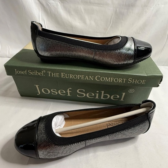 Josef Seidel Womens Pippa 07 Ballet Flats Black & Metallic Shoes EU 36 US 5-5.5 - Picture 3 of 16